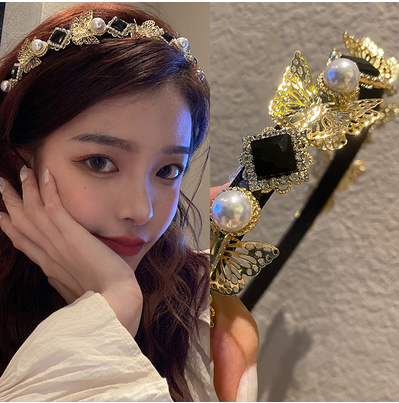 Băng đô đính ngọc trai giả phong cách Hàn Quốc cổ điển