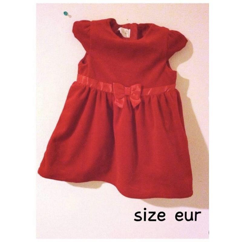 Váy nhung đỏ H&M bé gái 6-9 tháng