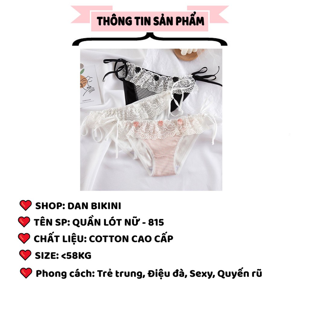 Quần Lót Nữ ❤️FREESHIP❤️ Quần Lót Cotton viền ren buộc nơ hông xinh xắn điệu đà quyến rũ mã 815 | BigBuy360 - bigbuy360.vn