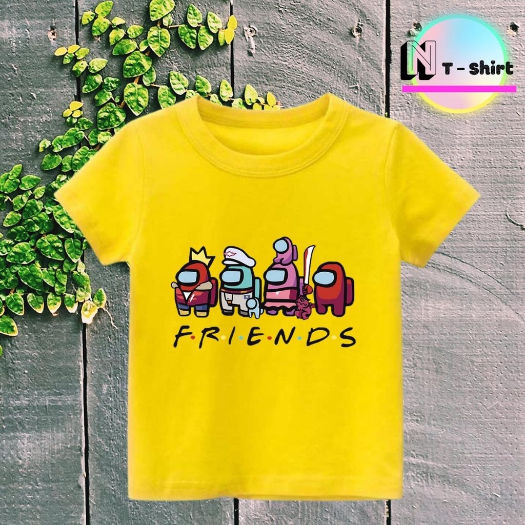 Áo phông bé trai và bé gái in hình Among US, Áo cotton xịn mặc mát thoải mái hình chất lượng 03