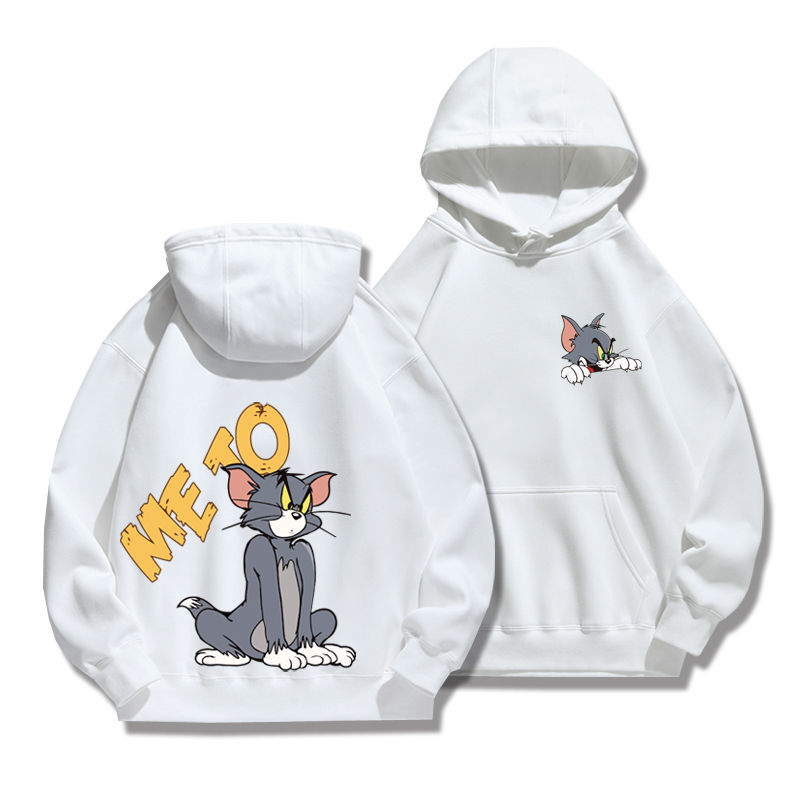 Áo Hoodie Tay Dài In Hình Mèo Chuột Hoạt Hình Thời Trang Thu Đông Cho Cặp Đôi