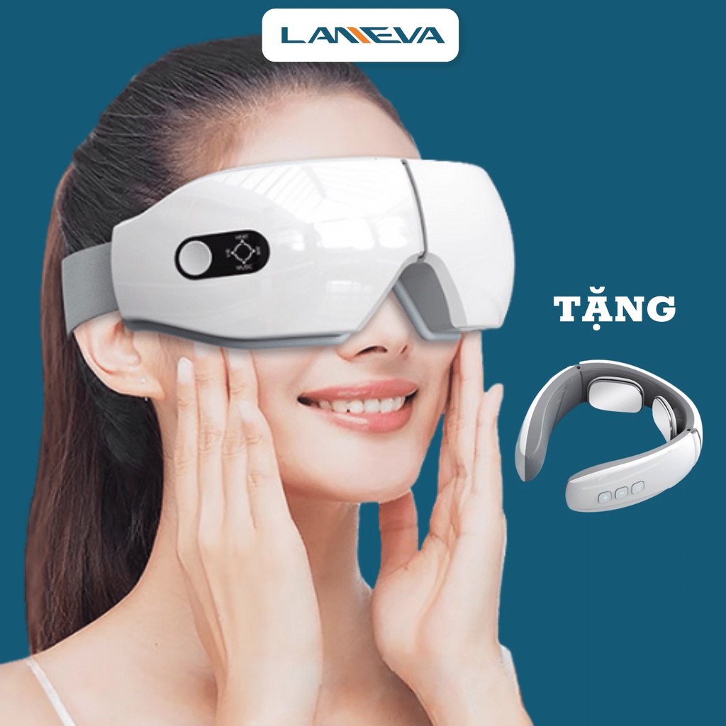 Máy massage mắt CAO CẤP 6 chế độ LANEVA L0015, Máy matxa giảm đau mỏi mắt, có Nhạc thư giãn, Hàng chính hãng