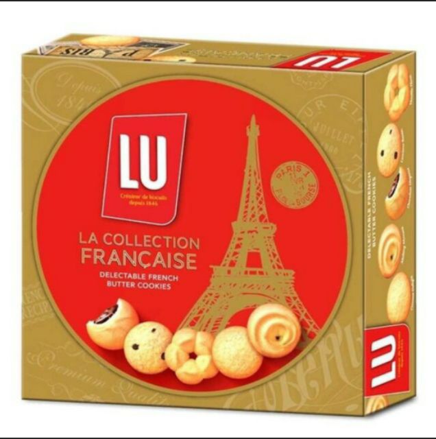 Hộp thiết bánh quy bơ Lu 310g. Nhãn hiệu số 1 nước Pháp. Ngon hơn Danisa