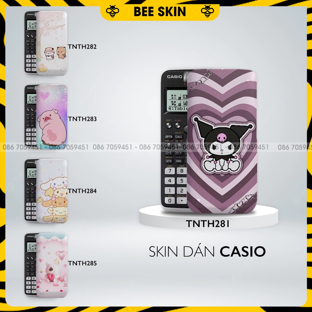 Skin dán máy tính CASIO In Hình Ngộ NghĩnhBộ 57 (Casio 570 / Casio 570-2nd/ Casio 580 /Vinacal..) tnthb57