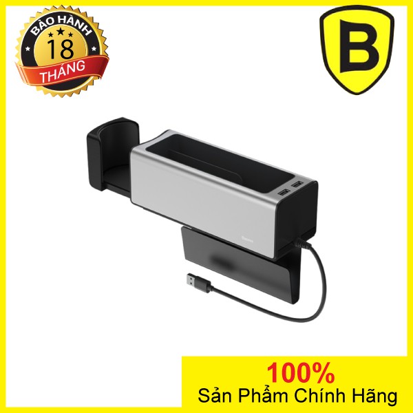 Ngăn Chứa Đồ Tiện Dụng Tích Hợp Sạc USB Dùng Cho Xe Hơi Baseus Deluxe Metal Armrest Console Organizer