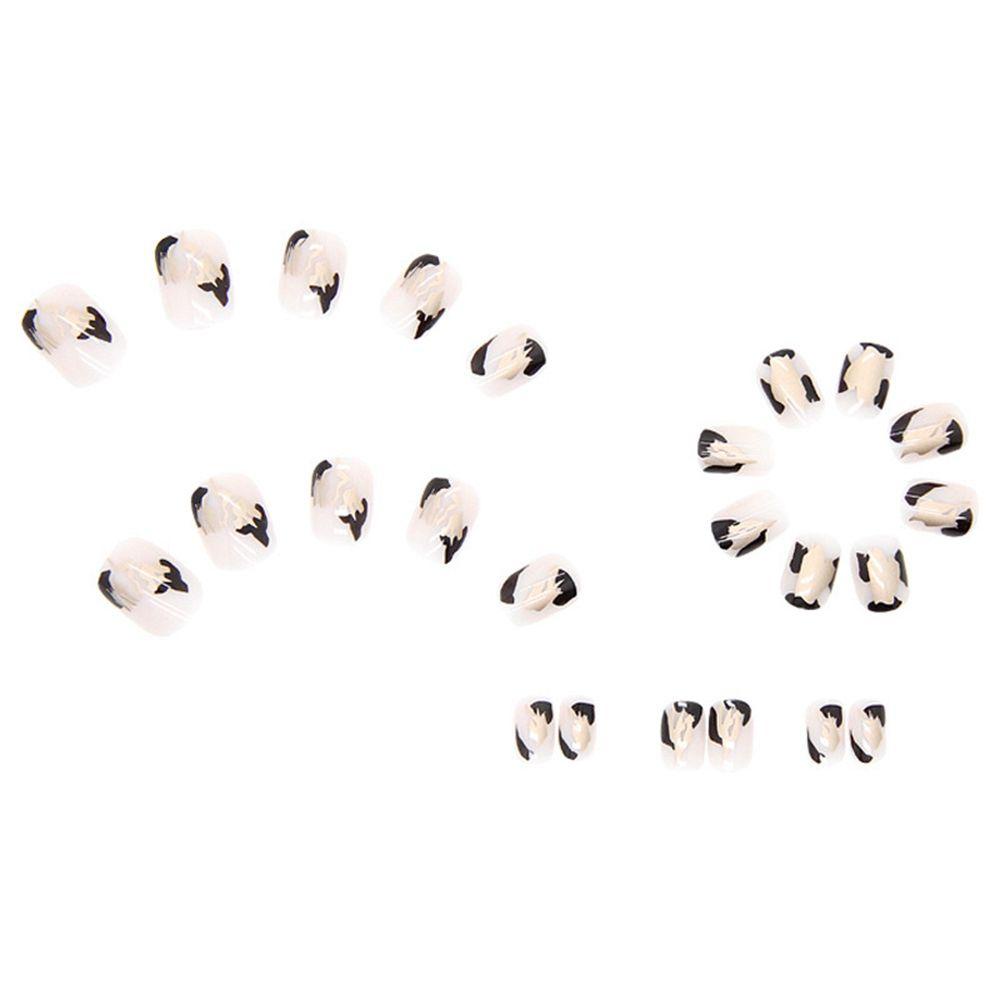 Bộ 24 Móng Tay Giả Đầu Tròn / Vuông Đính Kim Sa Lấp Lánh Bảo Vệ Toàn Diện