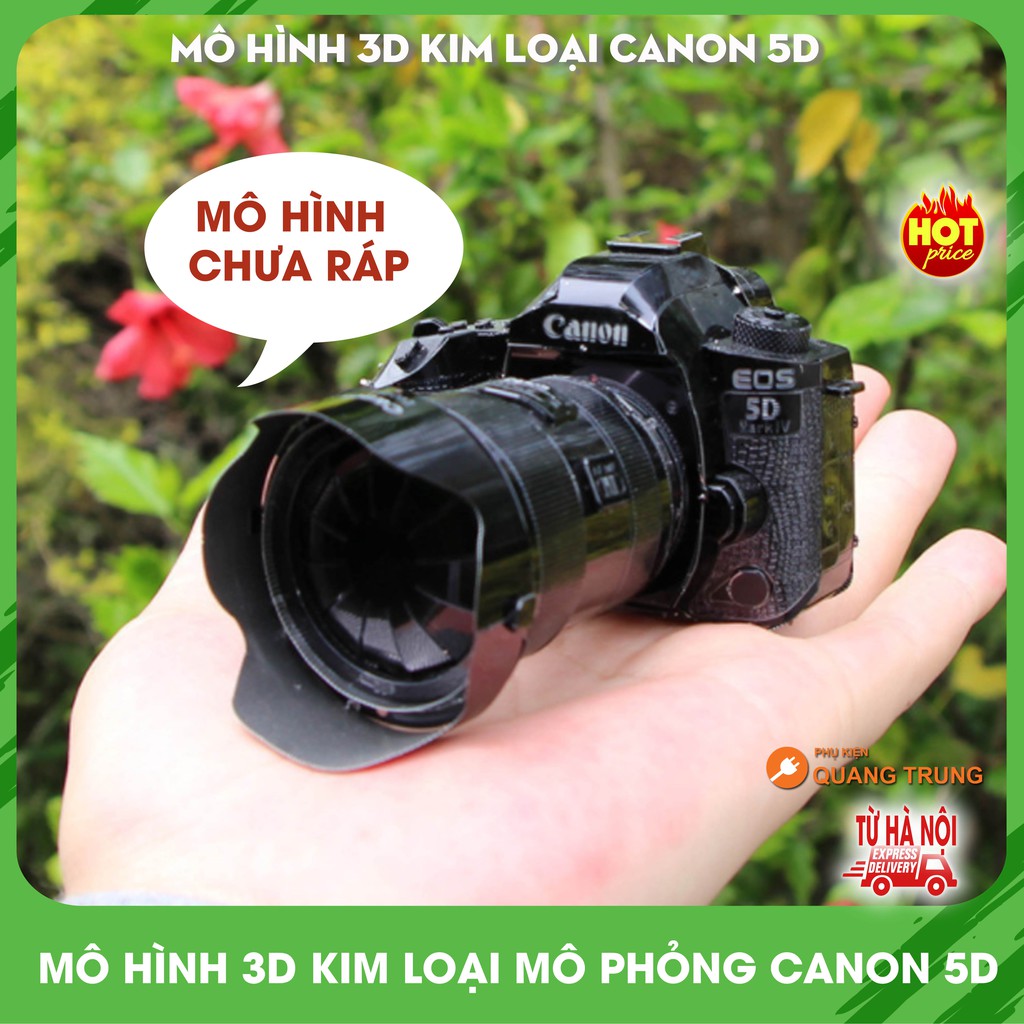 Mô hình 3D kim loại tự lắp ráp mô phỏng máy ảnh Canon OS 5D, rất đẹp