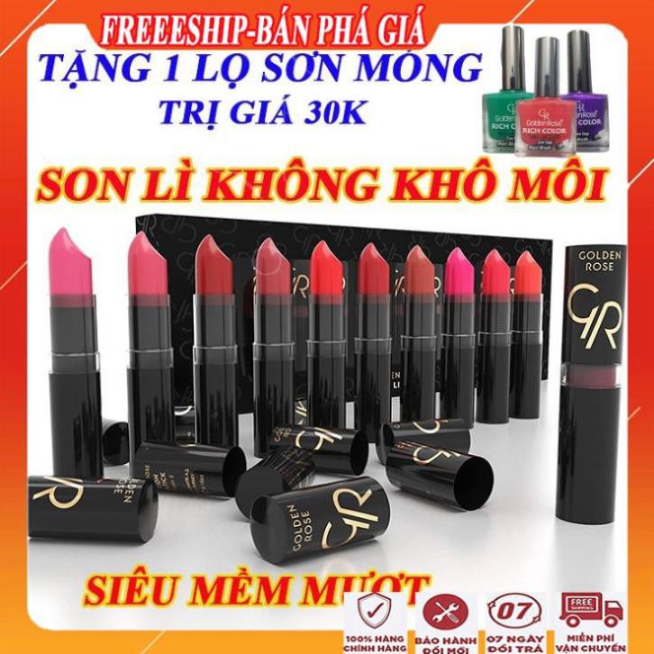 Son lì không khô môi siêu mềm mợt không lem giúp dưỡng môi thâm/Son vision golden rose