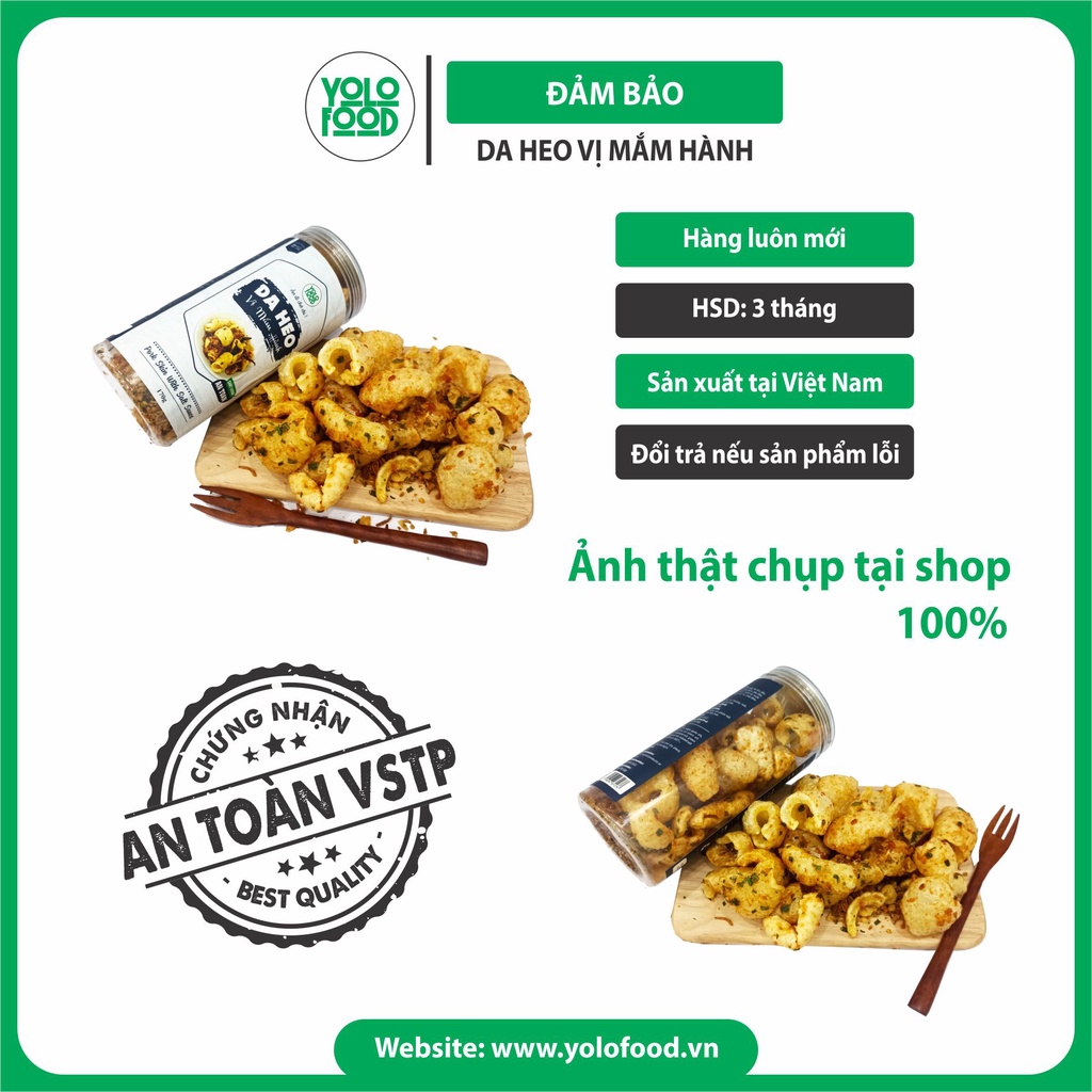 Da heo mắm hành 170g YOLO FOOD  đồ ăn vặt, ngon, chất lượng, da heo chiên giòn thơm lừng, giòn rụm, đóng hộp atvstp