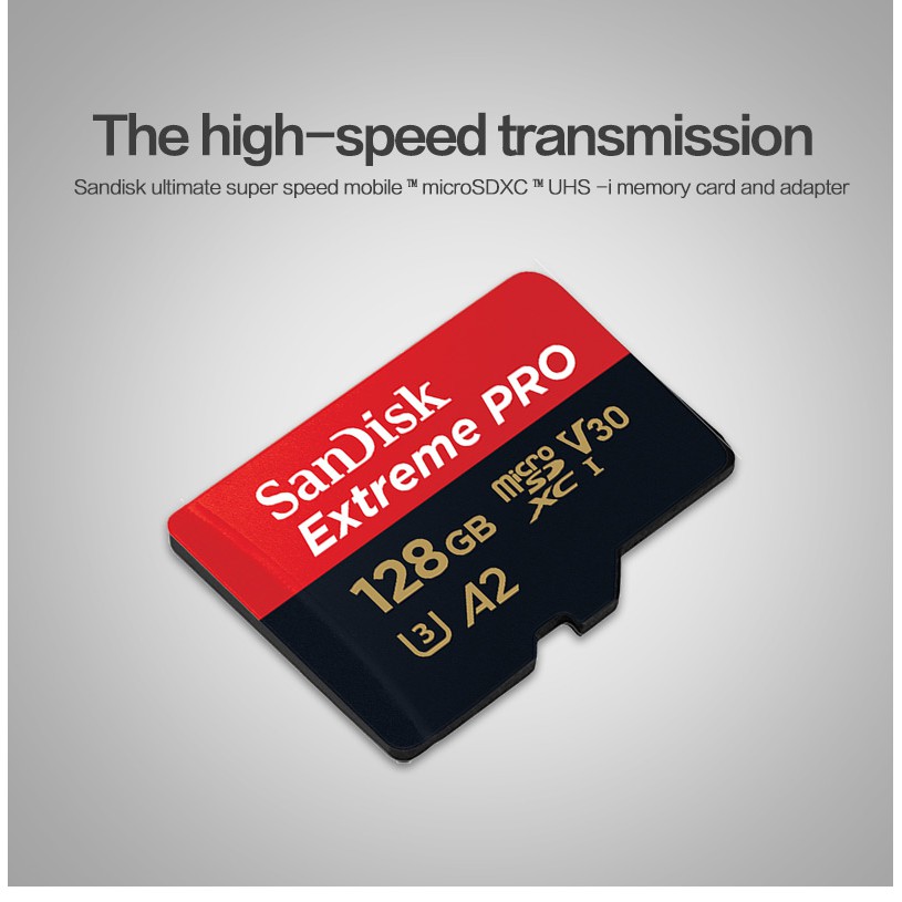 Thẻ Nhớ MicroSDXC SanDisk Extreme Pro 64GB / 128GB A2 V30 U3 4K R170MB/s W90MB/s (Đen)