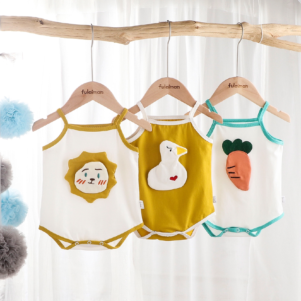 Bộ Quần Yếm Cotton Đáng Yêu Cho Trẻ Sơ Sinh