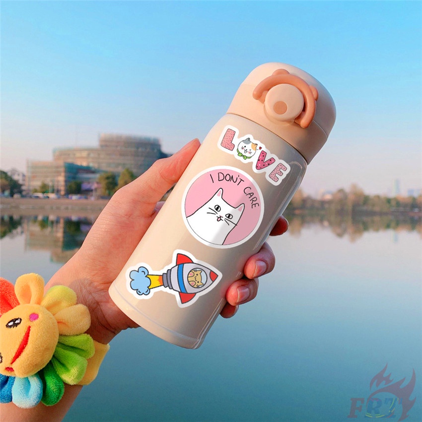 Bộ 100 Cái/Bộ ☆ Miếng Dán Hình Mèo Dễ Thương Vui Nhộn ☆ Miếng Dán Chống Thấm Nước Họa Tiết Graffiti Thời Trang