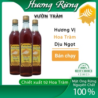 Mật ong rừng hoa tràm nguyên chất 100% Hương Rừng đặc sánh thơm ngon chai 1 lít