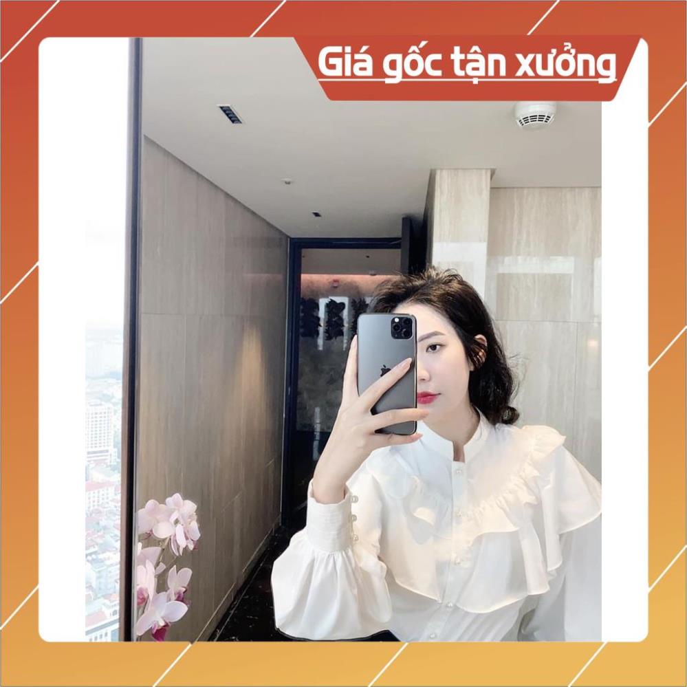 [Hàng Chất Lượng] Áo Sơ Mi Nút Ngọc Bèo Tầng Cổ Trụ MELY (TRẮNG) | BigBuy360 - bigbuy360.vn