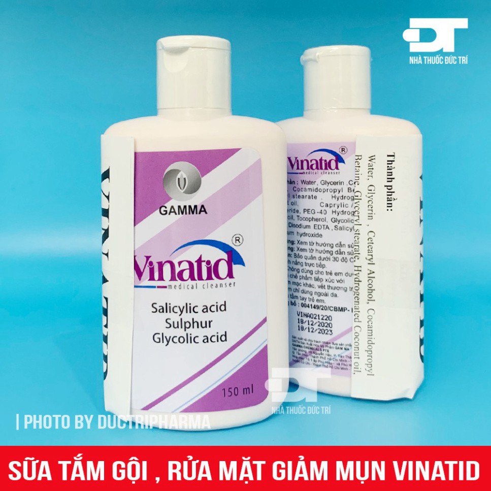 VINATID Sữa rửa mặt, tắm, gội giảm mụn 150ml nk033