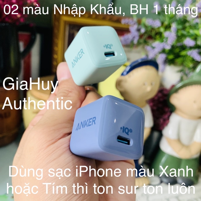 Củ sạc nhanh iPhone 13 Series, iPhone 12 Series, iPad Pro, S10, S20, Note 10 ANKER A2633 POWERPORT III NaNo PIQ 3.0 20W