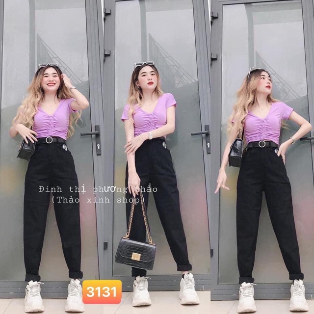 Quần baggy trơn thêu hoa cúc hot trend | BigBuy360 - bigbuy360.vn