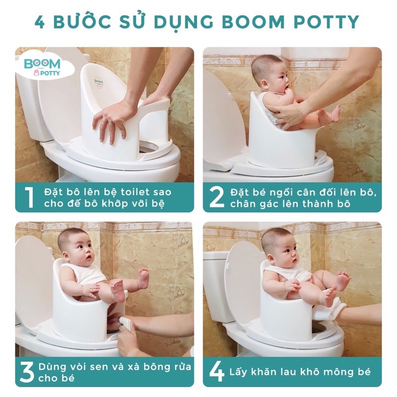 [+ QUÀ TẶNG ] Bô cho bé ,Bô Boom Potty vệ sinh cho bé từ 7 tháng đến 4 tuổi