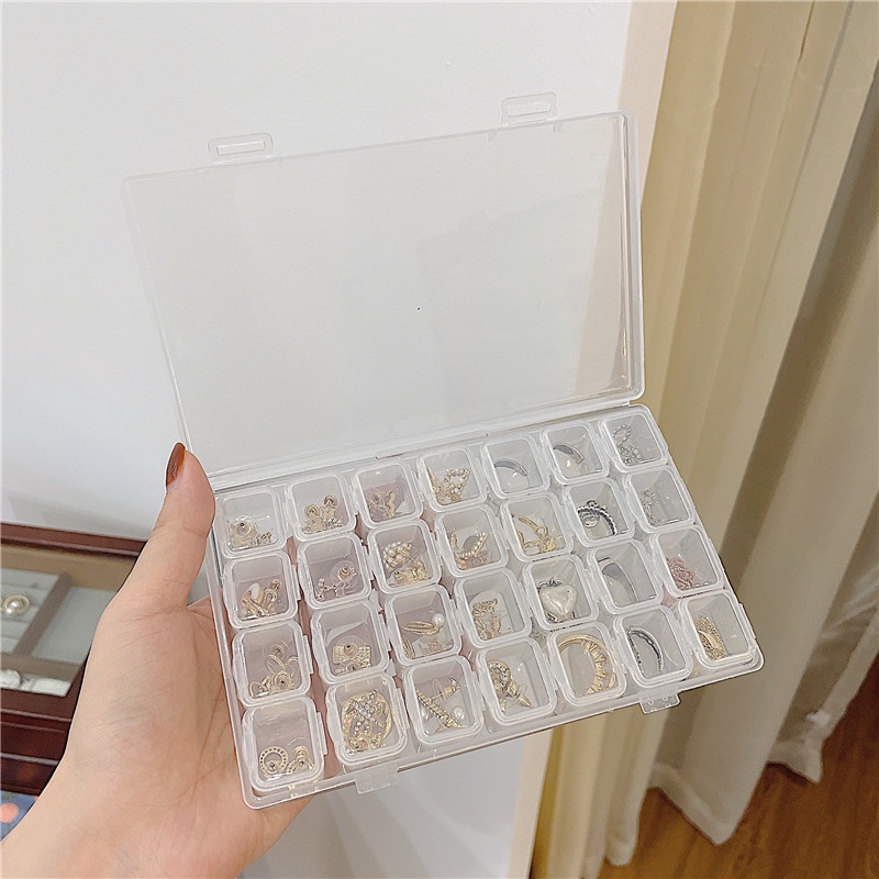Hộp Trong Suốt Đựng Trang Sức 28 Ngăn Tiện Lợi