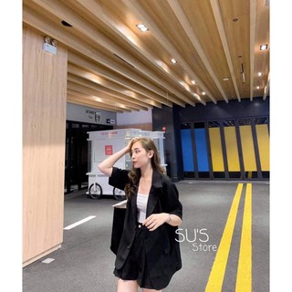 Áo blazer tay lỡ mặc hè ( nâu- đen- be)