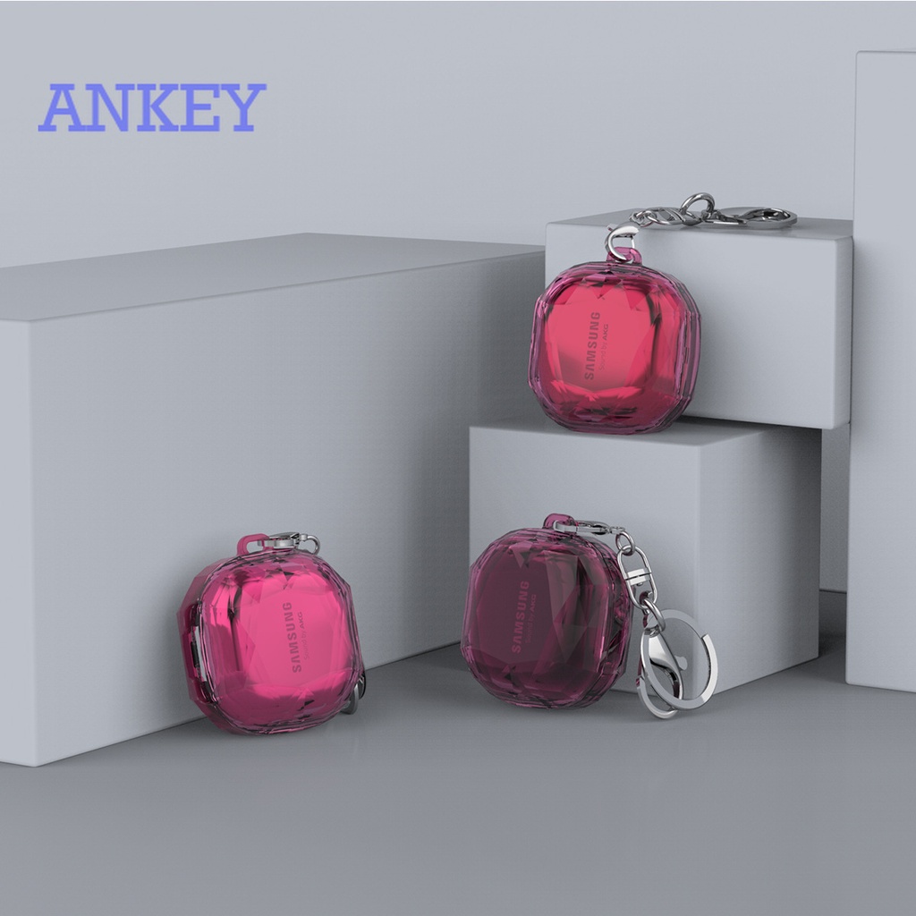 Samsung Galaxy Buds Live / Buds Pro / Buds 2 / Buds2 Pro Vỏ bảo vệ hộp sạc tai nghe không dây bằng nhựa PC cứng có móc khoá cho