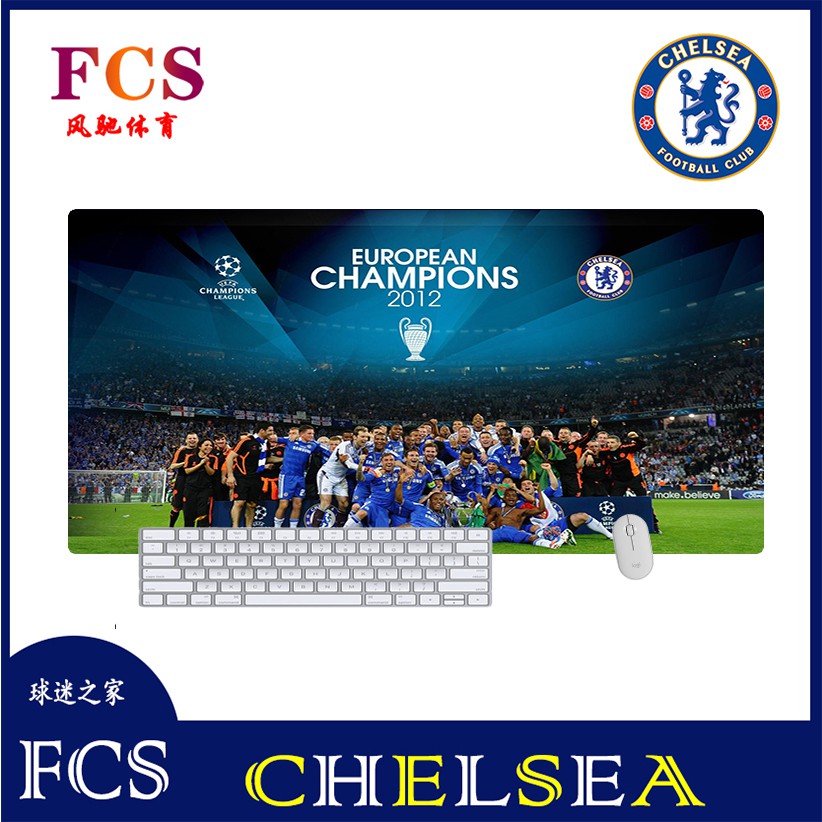 Chelsea Tấm Lót Chuột Treo Tường In Hình Logo Bóng Đá 2012, 2021 Champions