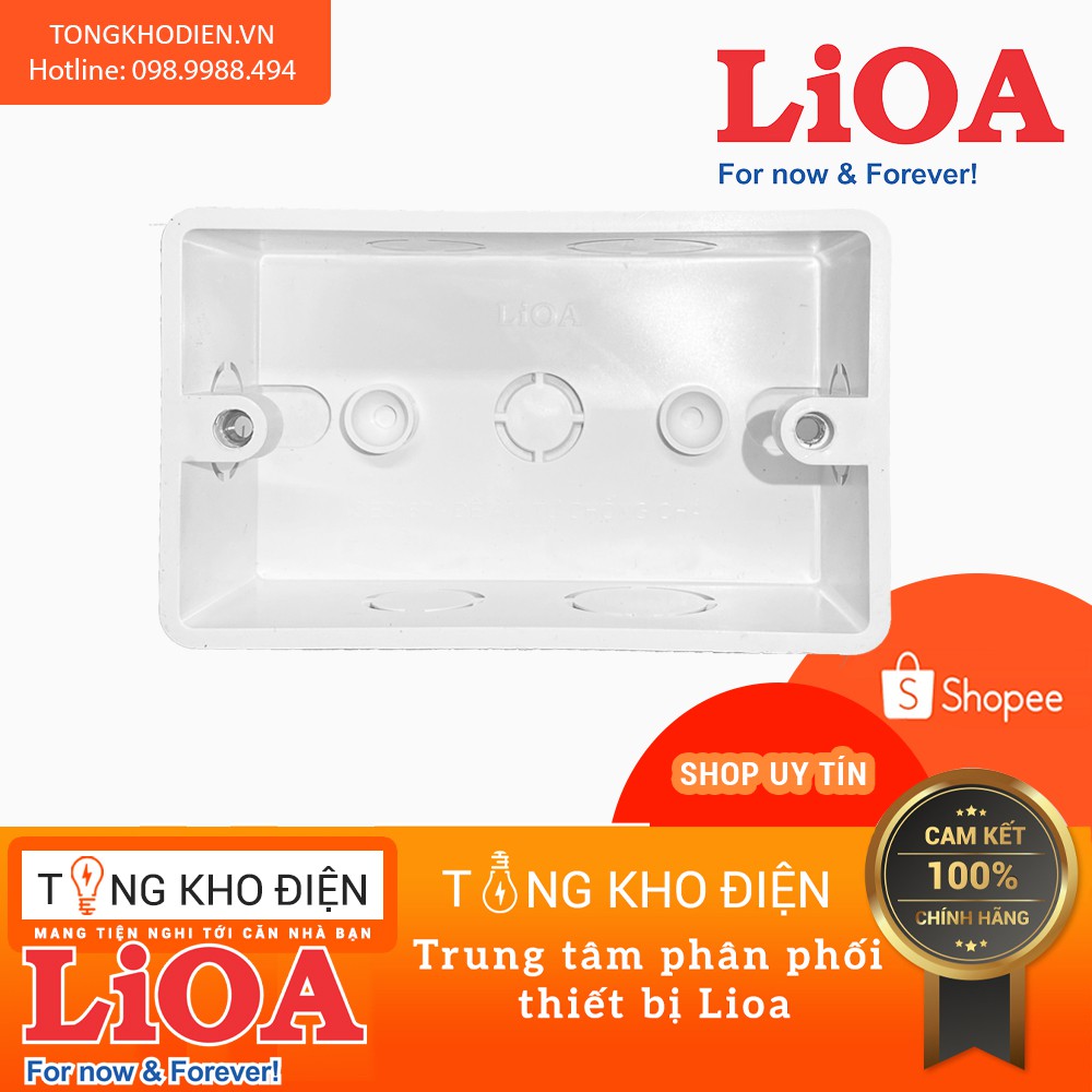 Đế âm đơn LiOA [CHỐNG CHÁY] dùng cho mặt chữ nhật (có thể dùng cho những mặt chữ nhật khác như Sino...)