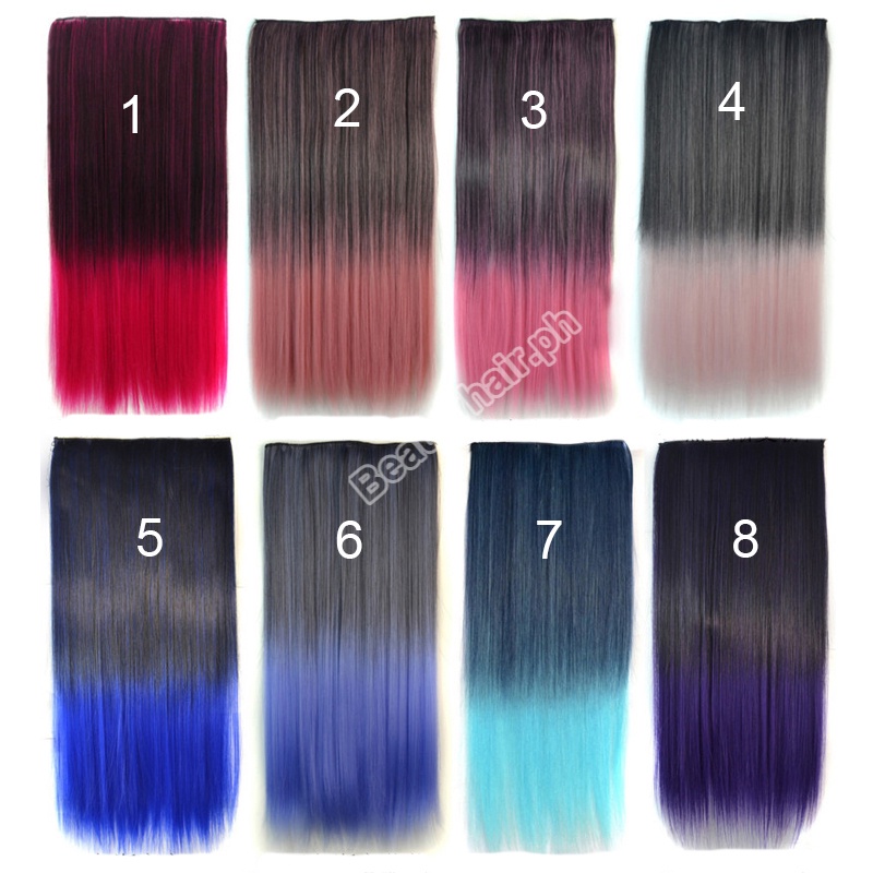 Phần Tóc Giả Làm Dày Dài Thẳng, Nhuộm Màu Tóc Xoăn, Hồng, Xanh Dương, Xanh Da Trời