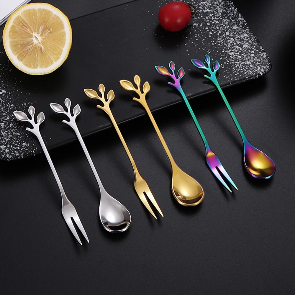 Muỗng Cà Phê Kiêm Nĩa Khuấy Mini Sáng Tạo