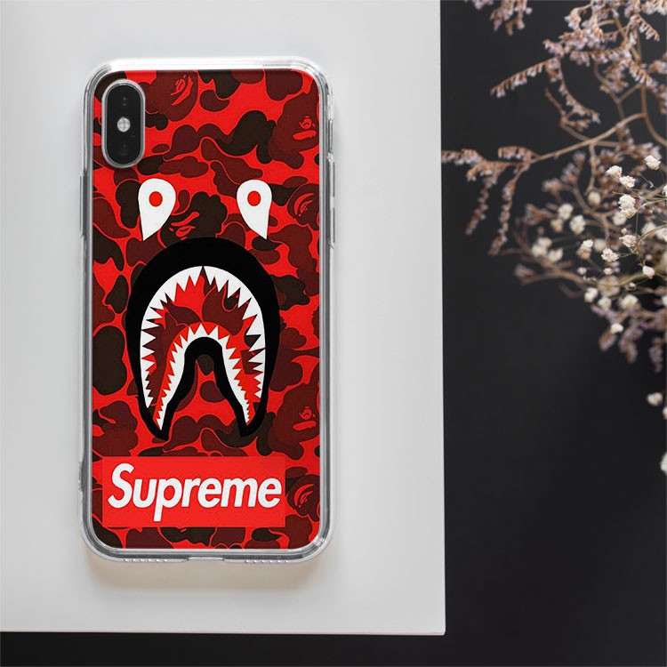 Ốp điện thoại Bape hot trend superme màu đỏ Iphone 7/8/8Plus/X/Xs/Xs Max/11/11 Promax/12/12 Promax BAPPOD00010