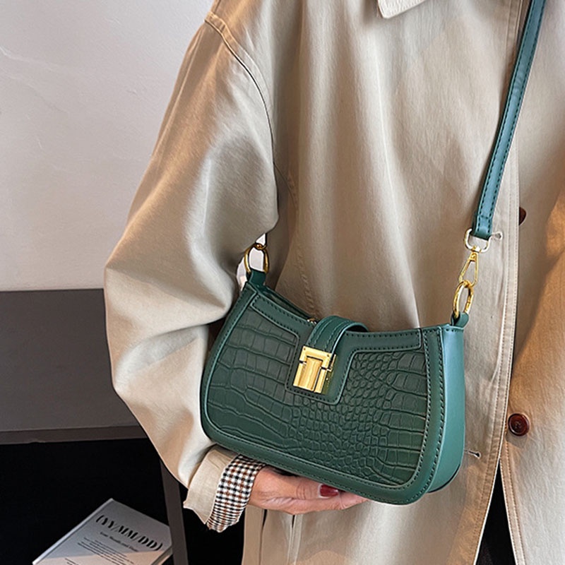 Túi xách IELGY đeo vai vân da cá sấu cao cấp thời trang cho nữ