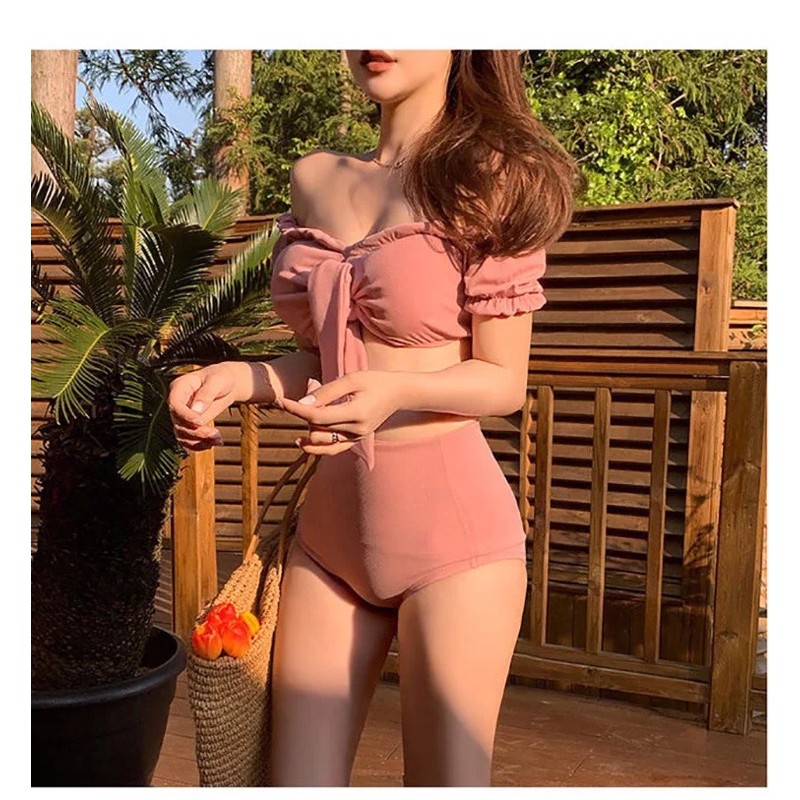 [SIÊU RẺ] M01 Bikini/bộ bơi đi biển ullzang 2 mảnh cúp ngực tay rơi hè 2021 | BigBuy360 - bigbuy360.vn