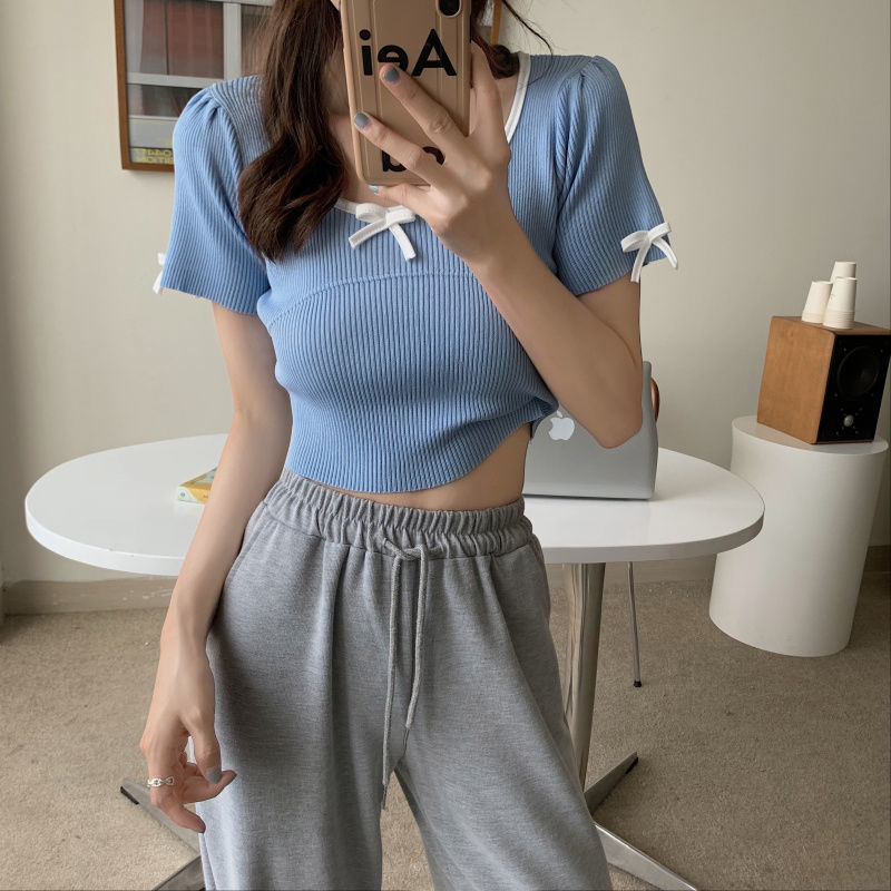 Áo thun tay ngắn cổ tròn năng động đáng yêu cho nữ