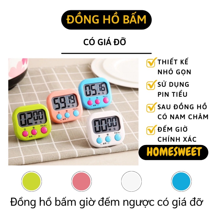 Đồng Hồ Đếm Giờ - Đồng Hồ Bấm Giờ Điện Tử, Đệm Ngược Có Giá Đỡ Để Bàn 8771