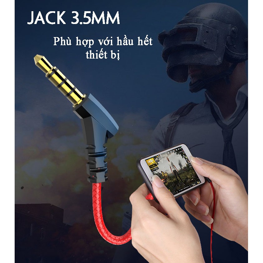 Tai Nghe Gaming G10 dùng cho Máy Tính, Điện thoại - TẶNG Mic dời xoay 360 độ, Jack chuyển đổi