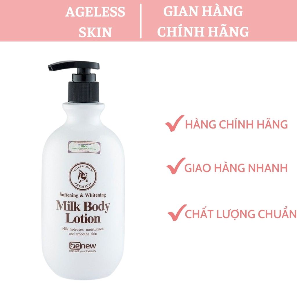 Kem dưỡng thể trắng da body BENEW MILK LOTION Hàn quốc 450ml