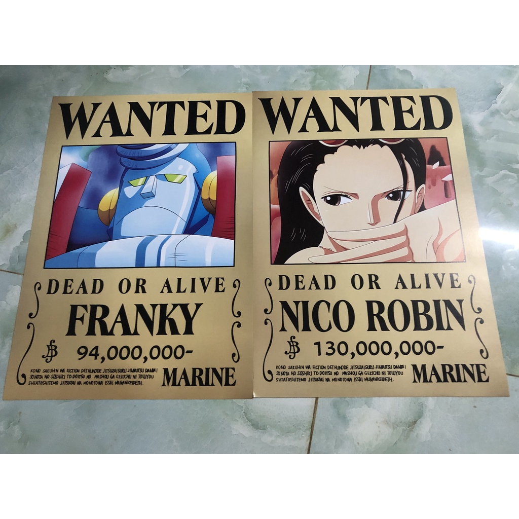 Poster truy nã anime Onepiece 42*29cm