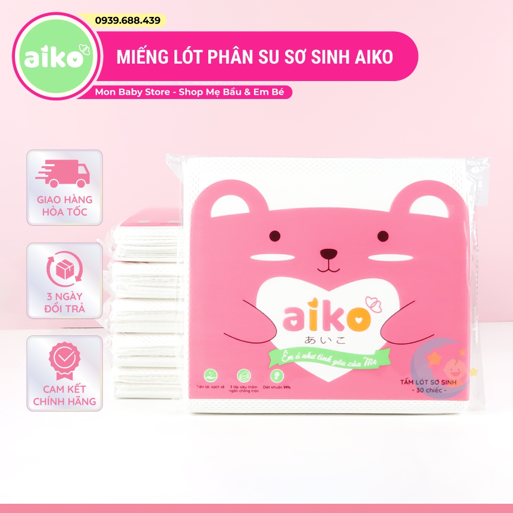 Miếng lót phân su sơ sinh chống thấm Aiko (30 tờ) - Giấy lót phân xu cho bé Aiko