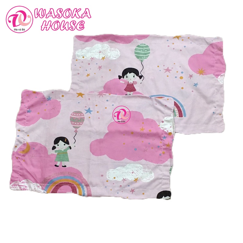 Vỏ gối nằm trẻ em 30x45cm, vải cotton satin hàn quốc mềm mát, thấm hút tốt, họa tiết đẹp, sắc sảo rất dễ thương