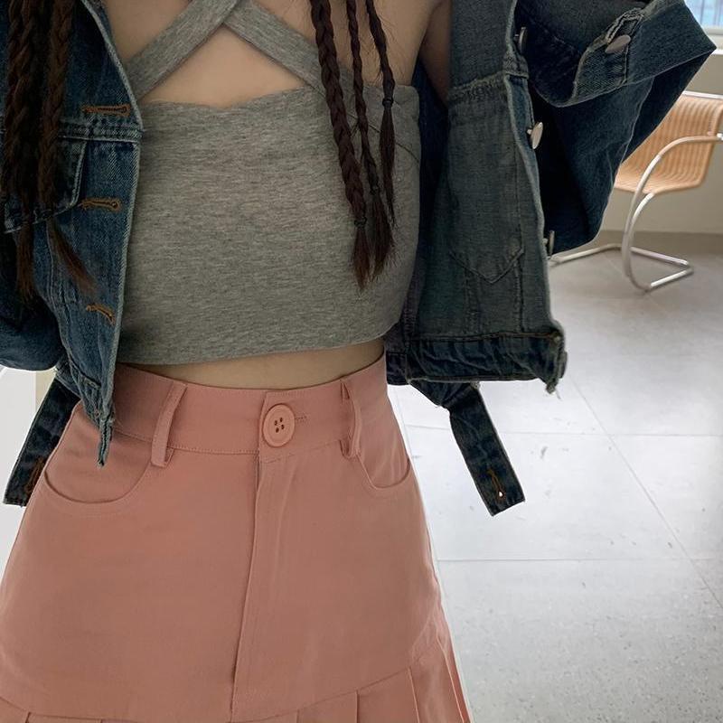 COZOK Chân Váy Xếp Ly Lưng Cao Dáng Ôm Kiểu Hàn Quốc Dễ Phối Đồ