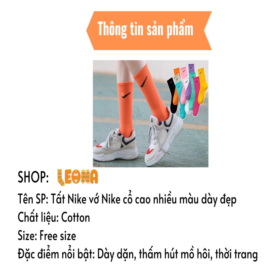 Tất Ni.ke Vớ Ni.ke cổ cao nhiều màu dày đẹp TL216