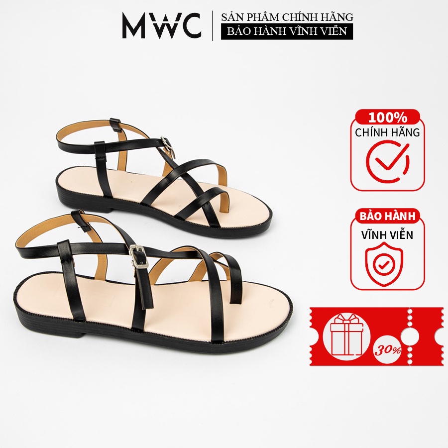 [Mã FAMARAL2 giảm 10K đơn 50K] Giày sandal nữ MWC sandal xỏ ngón đế bệt dây chéo tạo kiểu cho nữ siêu xinh NUSD- 2588