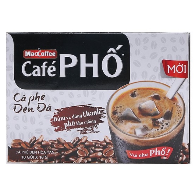 Hộp Cà Phê Phố Đen Đá MacCoffee (10 Gói x 16g)