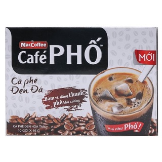 Hộp Cà Phê Phố Đen Đá MacCoffee (10 Gói x 16g)