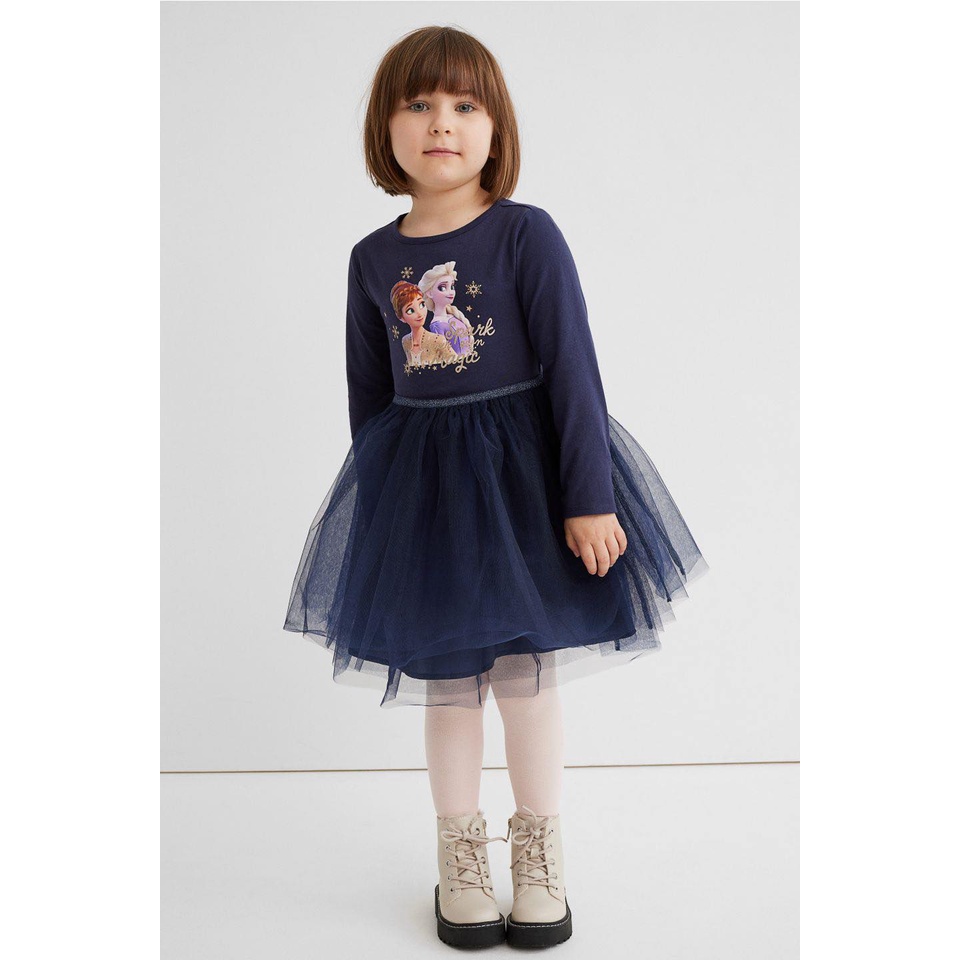 V232 - Váy frozen navy bé gái