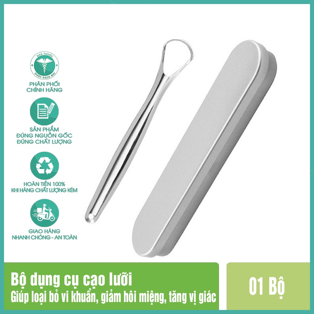 Dụng cụ vệ sinh lưỡi người lớn chất liệu Inox đa năng loại bỏ mảng bám trên lưỡi cho hơi thở thơm tho
