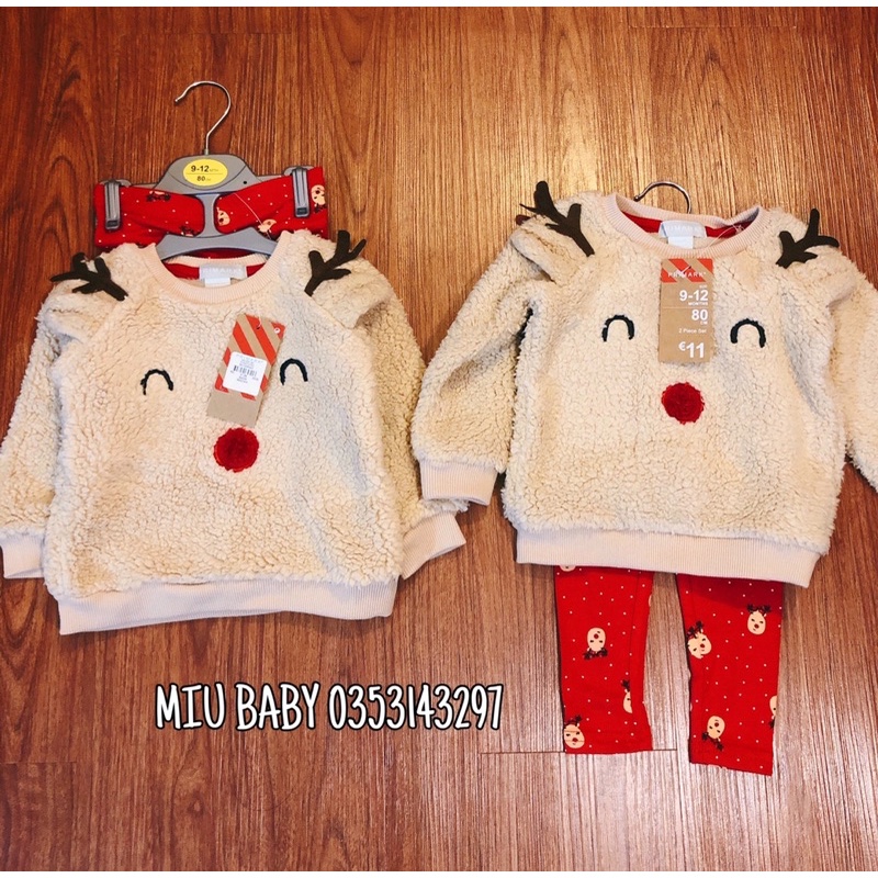 Set bộ tuần lộc bé gái du xin nguyên móc tag