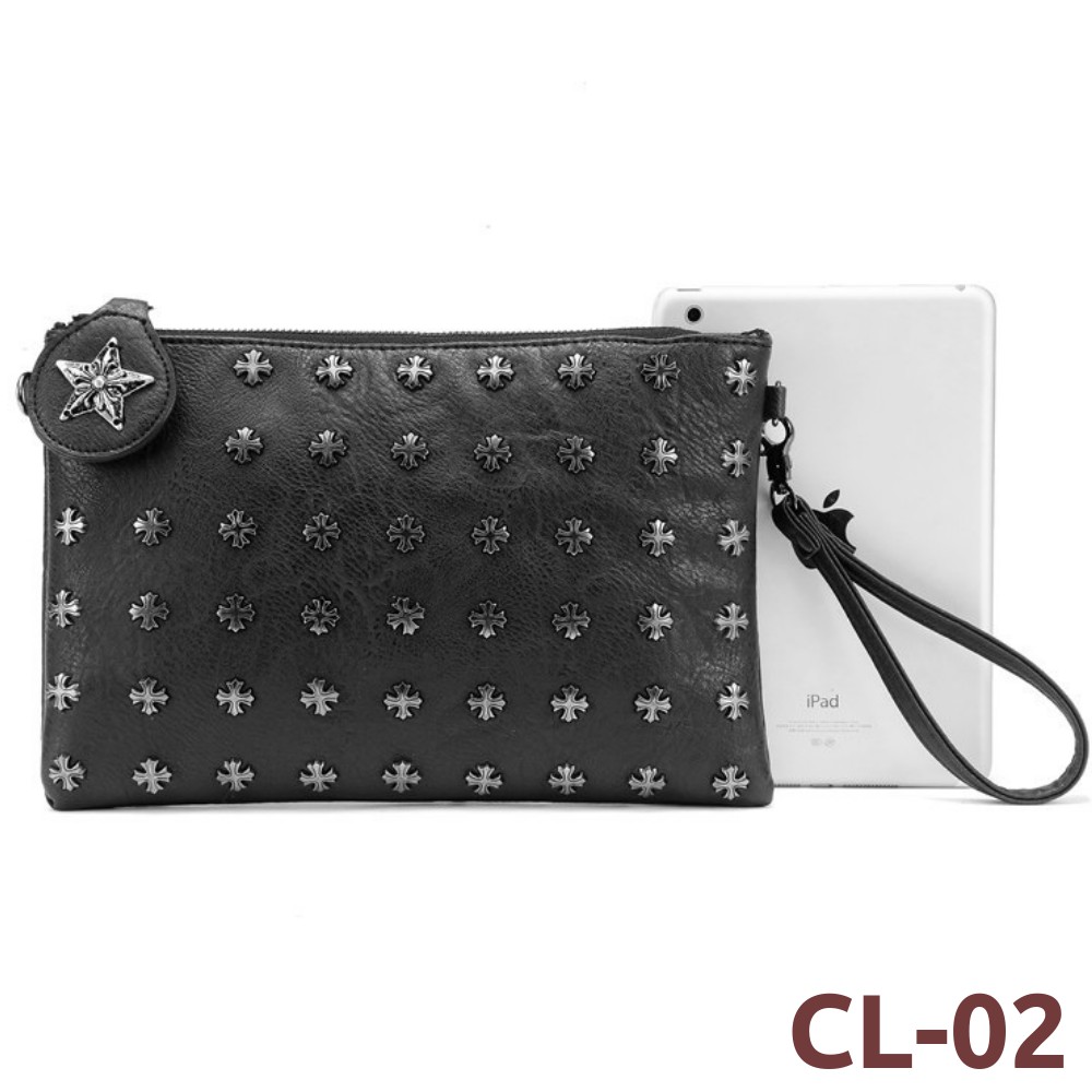 Túi cầm tay Clutch nam chất liệu da họa tiết kim loại CL02 - AdamZone