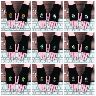 Găng tay len nam nữ IN HÌNH Among us One Piece game chibi dày dặn 2 lớp