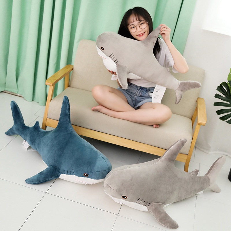 Mới Gối Ôm Nhồi Bông Hình Cá Mập Hoạt Hình Đáng Yêu